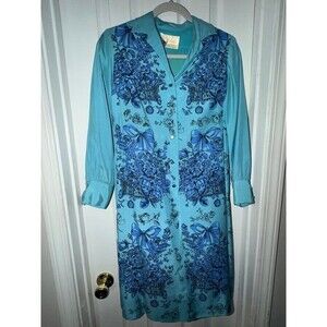 Vintage Miss Serlin Blue Floral Dress